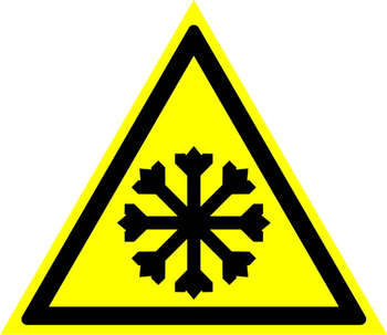 W17 осторожно! холод (пластик, сторона 200 мм) - Знаки безопасности - Предупреждающие знаки - магазин "Охрана труда и Техника безопасности"